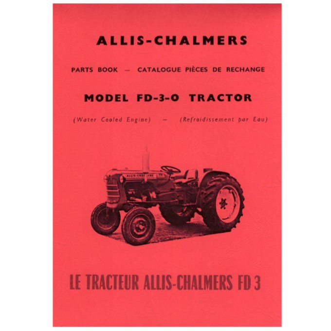 A8002070 Catalogue Pièces de Rechanges pour tracteur FD3 O moteur Allis-Chalmers